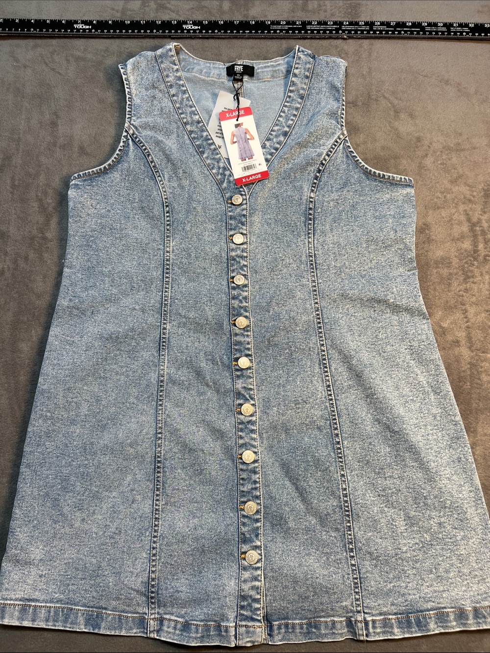 Frye Light Blue Denim Button-Front Mini Dress